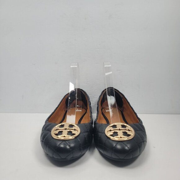 Tory Burch Women's Black Quilted Leather Ballet Flats US Size 8.5M - Picture 3 of 8